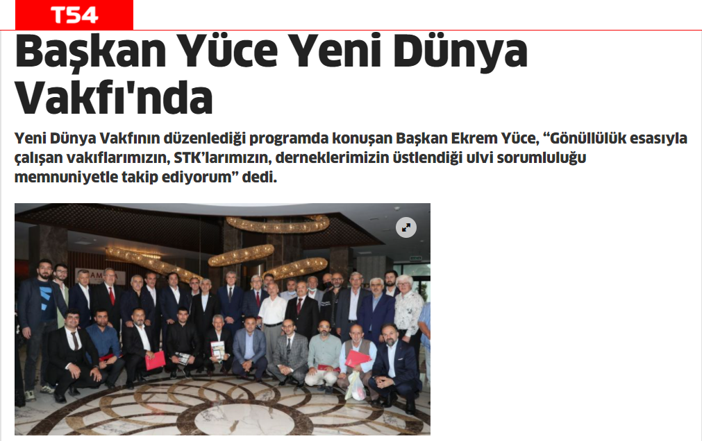 Yeni Dünya Vakfı Sakarya Şubesi T54'te...